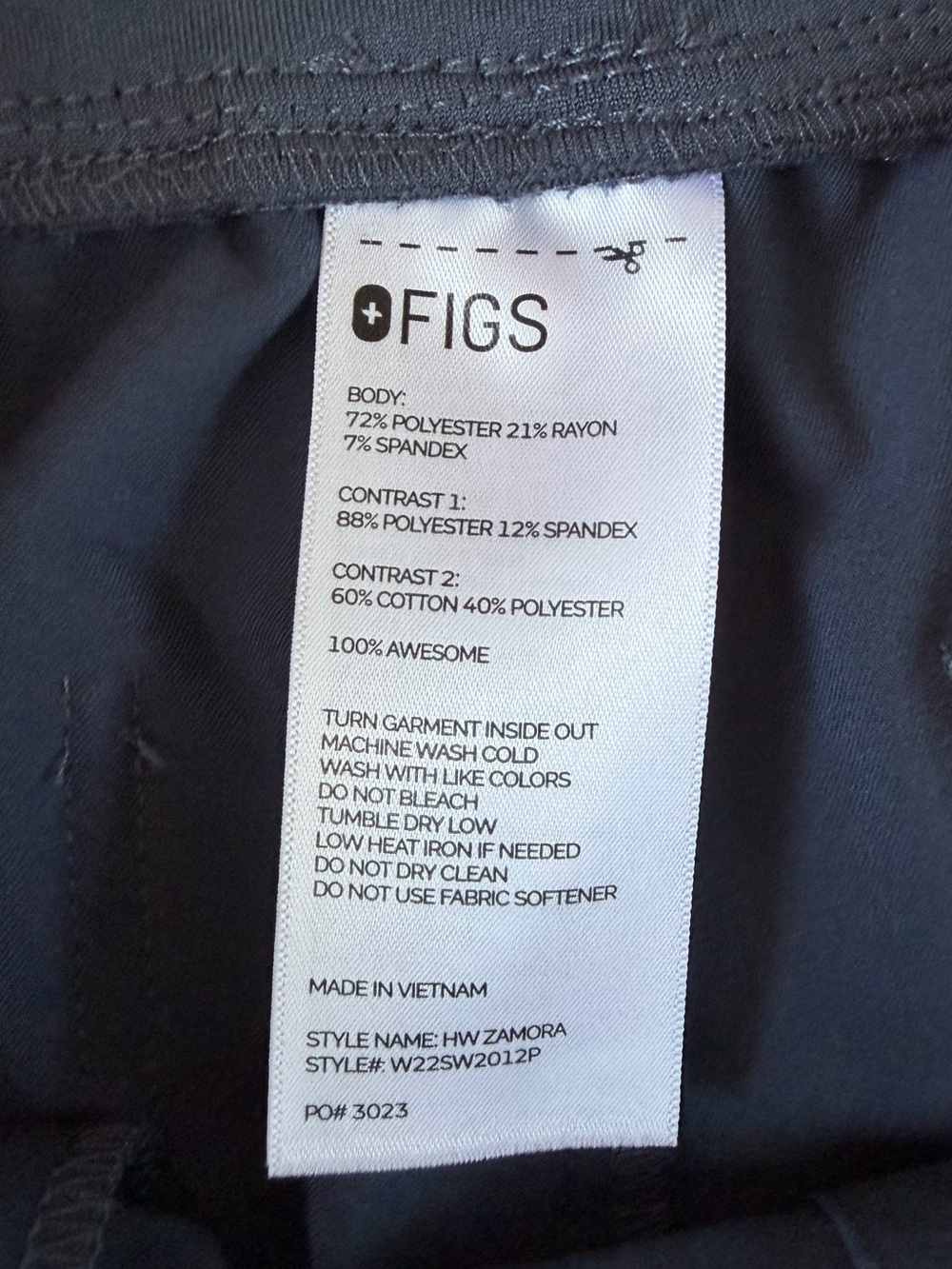 FIGS Zamora High Rise Jogger Scrub Pant Medium Petite - Dark Harbor Grey - Picture 3 of 10
